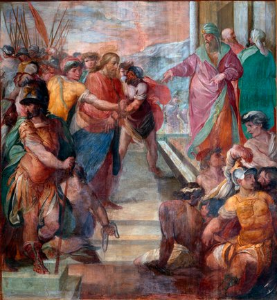 Christ is Led Before Caiphus (detail) by Girolamo Massel