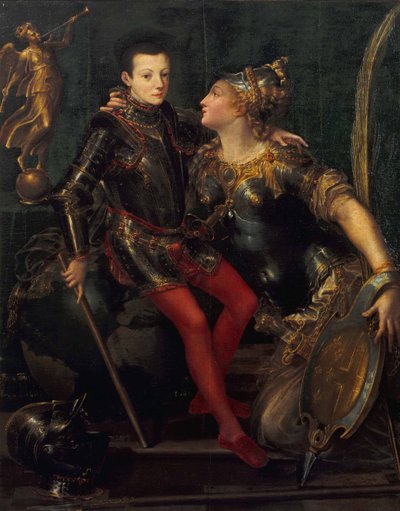 Allegorical Portrait of Parma Embracing Alessandro Farnese by Girolamo Mazzola Bedoli