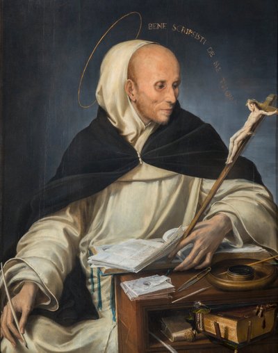 Portrait of a Friar dressed as St. Thomas Aquinas by Girolamo Mazzola Bedoli