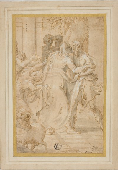 The Meeting of Joachim and Anna at the Golden Gate by Girolamo Mazzola Bedoli