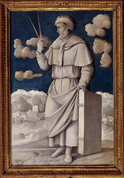 Full-length portrait of Euclid (325-265 BC), Greek mathematician by Girolamo Mocetto