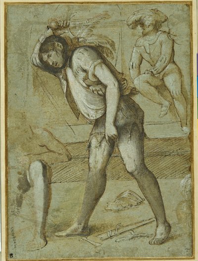 An Executioner About to Decapitate a Bearded Saint by Girolamo Romanino