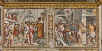 Central Nave, Fifth South Span, Christ before Pilate, Flagellation of Christ, Jerome Romanino by Girolamo Romanino
