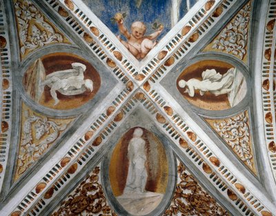 Mosaic Niches and Statues (detail) by Girolamo Romanino