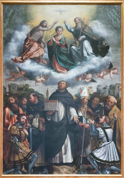 The Coronation of the Virgin and Saint Dominic by Girolamo Romanino