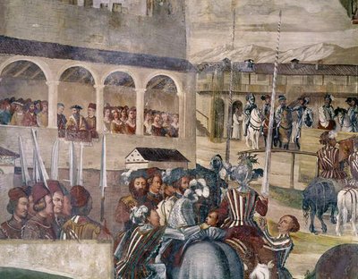 Tournament in Honour of Christian I of Denmark at Castello di Malpaga (detail) by Girolamo Romanino