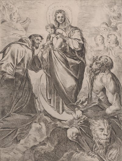 The Virgin with Saints Jerome and Francis by Girolamo Rossi