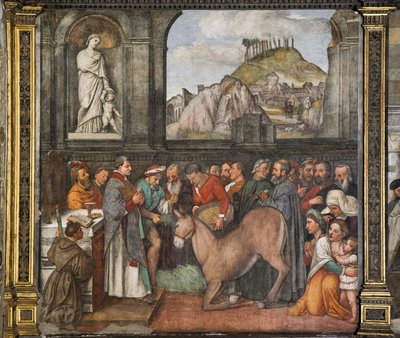The miracle of the mule (detail) by Girolamo Tessari