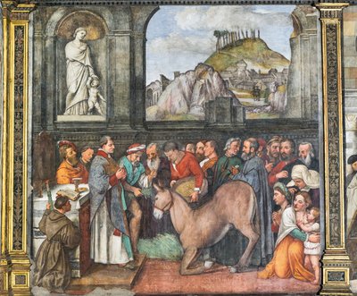 The miracle of the mule, the Northern Wall, School of the Saint (detail) by Girolamo Tessari