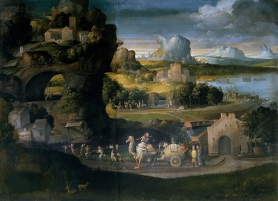 Landscape with Magicians by Girolamo da Carpi