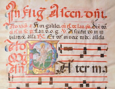Illuminated page of a medieval psaltery by Girolamo da Cremona