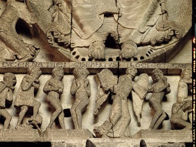 West Portal tympanum depicting the Last Judgement (detail) by Gislebertus