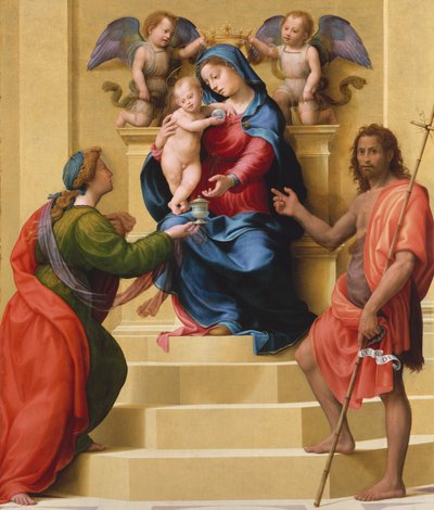 Madonna and Child Enthroned with Saints Mary Magdalen and John the Baptist by Giuliano Bugiardini