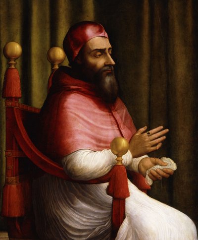 Portrait of Pope Clement VII, Seated three-quarter length by Giuliano Bugiardini