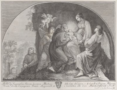 Adoration of Christ by Saint Francis by Giuliano Giampiccoli