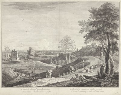 Landscape with Shepherds and Pilgrims by Giuliano Giampiccoli