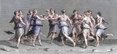 Apollo Dancing with His Nine Olympian Muses by Giulio (after) Romano