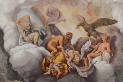 Gods of the Olympus, The Trojan Horse, Chamber of Troy by Giulio (and workshop) Romano