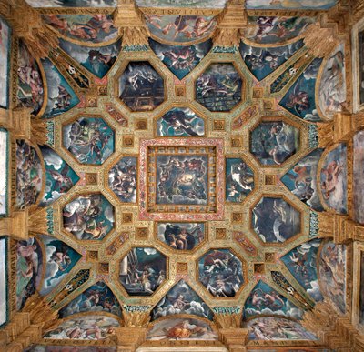 View of the vault of the Chamber of Cupid and Psyche by Giulio (and workshop) Romano