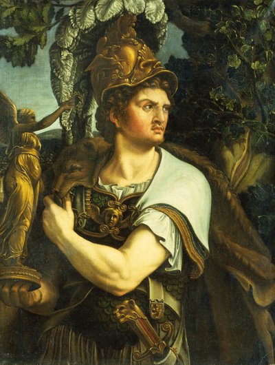 Portrait of Alexander the Great Holding a Gilt Statue of Victory by Giulio (circle of) Romano
