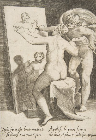 Apollo Standing Beside a Woman Representing an Allegory of Painting, from 
