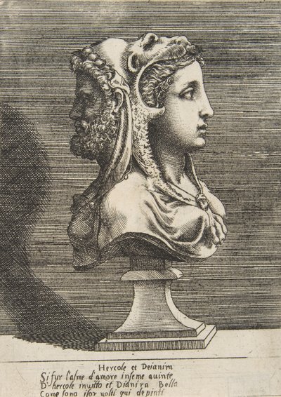 Bust of Hercules and Dejanira by Giulio Bonasone