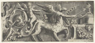 Frieze with Sphinx and Putto by Altar by Giulio Bonasone