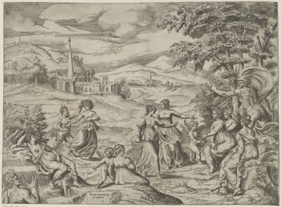 Mercury Tells the Story of Pan and Syrinx by Giulio Bonasone