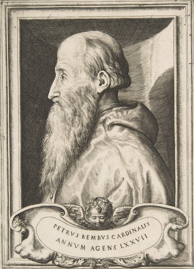 Portrait of Cardinal Pietro Bembo facing left by Giulio Bonasone