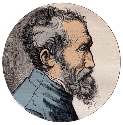 Portrait of Michelangelo Buonarroti by Giulio Bonasone
