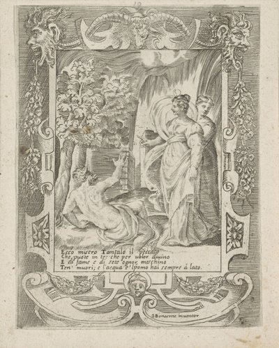 Tantalus Speaking to Diana by Giulio Bonasone