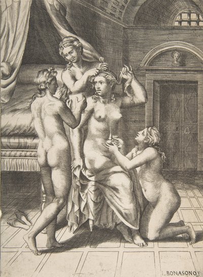 The Toilet of Psyche (detail) by Giulio Bonasone