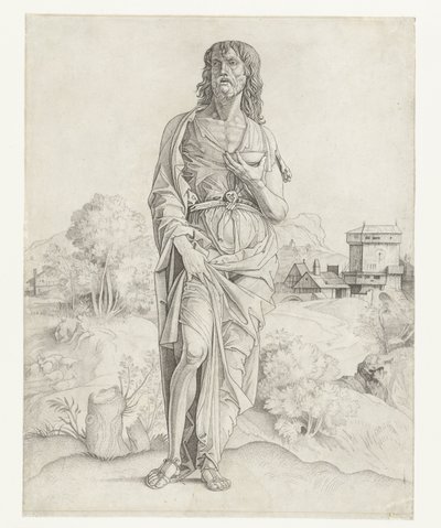 John the Baptist by Giulio Campagnola