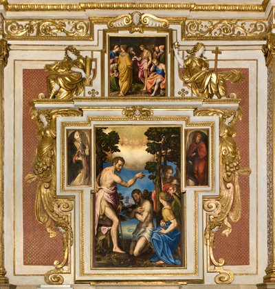 Chapel of Our Lady of the People, First span south side, Giulio Campi, Baptism of Christ 1569, On the sides Sant