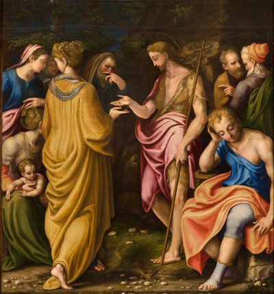 Chapel of Our Lady of the People, First span south side, Preaching of the Baptist 1569 by Giulio Campi
