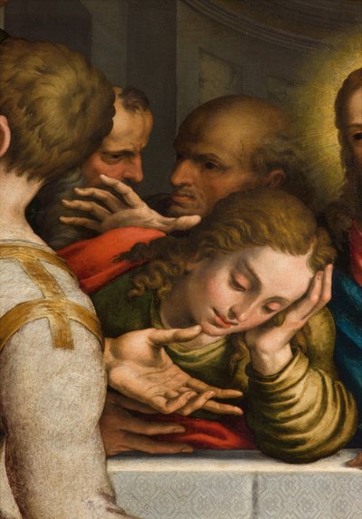 Chapel of the SS Sacrament, Second span north side, Giulio Campi, Last Supper, Detail 1569 by Giulio Campi