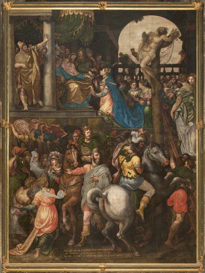 Wall opposite the counterfacade of the south transept, Triumph of Mordecai 1567 by Giulio Campi