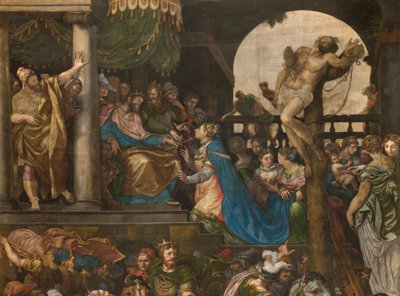 Wall Opposite to the Counterfacade of the South Transept, Triumph of Mordecai (detail) by Giulio Campi
