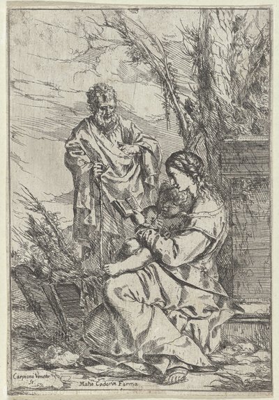 Holy Family with Mary Reading by Giulio Carpioni (I)