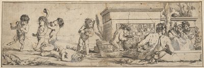 Bacchanal with Infant Satyrs and Putti by Giulio Carpioni
