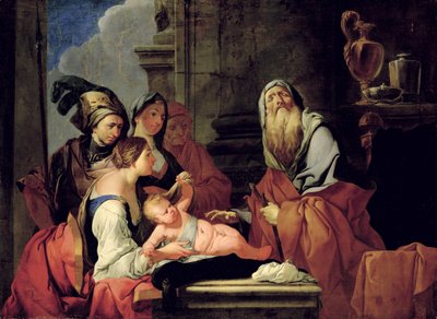 The Blind Prophet Tiresias with the Baby Narcissus by Giulio Carpioni