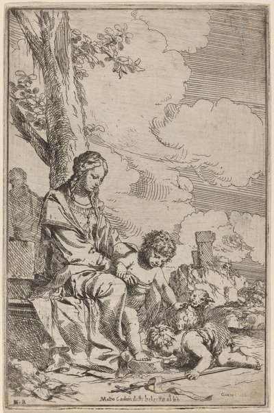 The Virgin and Child with Saint John the Baptist by Giulio Carpioni