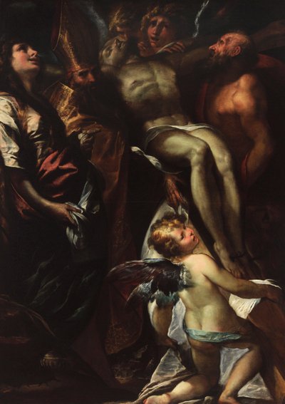 The Descent from the Cross with Saints Mary Magdalene, Augustine, Jerome and Angels, c.1618 by Giulio Cesare Procaccini