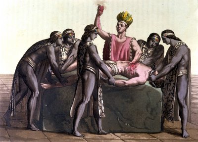 Topiltzin making a human sacrifice - in 