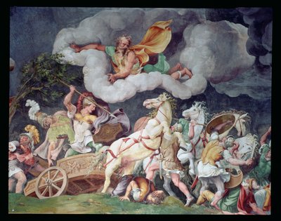 Achilles Dragging the Body of Hector Round on His Chariot, (detail) by Giulio Romano
