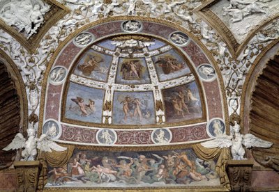 Bezel from the Ceiling of the Hall of the Eagles of the Palace of the Té in Mantua by Giulio Romano