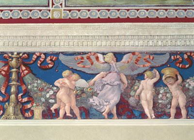 Camera con Fregio di Amorini, Wrestling Cupids (detail) by Giulio Romano