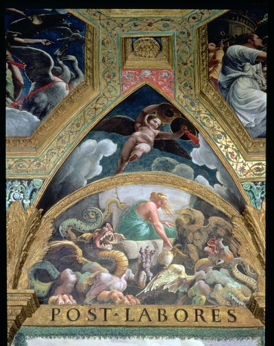 Lunette depicting Psyche undertaking an ordeal set by Venus: (detail) by Giulio Romano