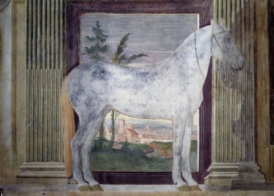 Portrait of the horse Glorioso Fresco by Giulio Pippi de