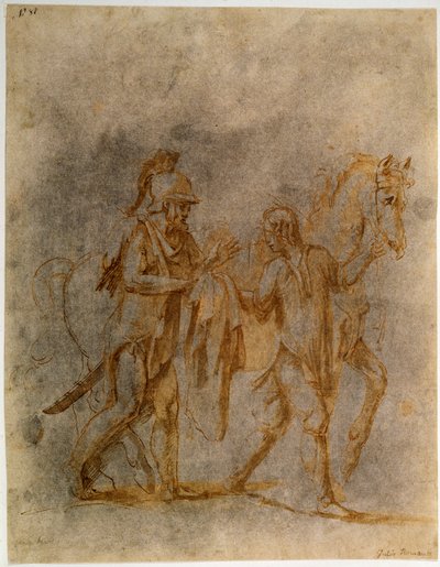 Saint Martin and a Beggar by Giulio Romano